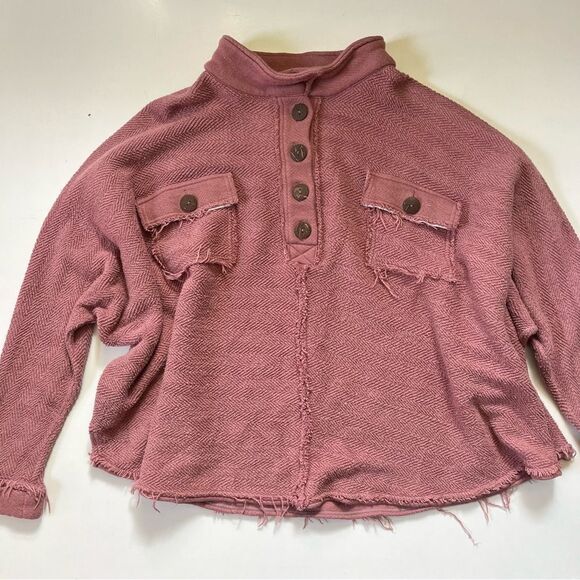 Free People PINK Rowan Pullover Medium Oversized!!! - Picture 10 of 14